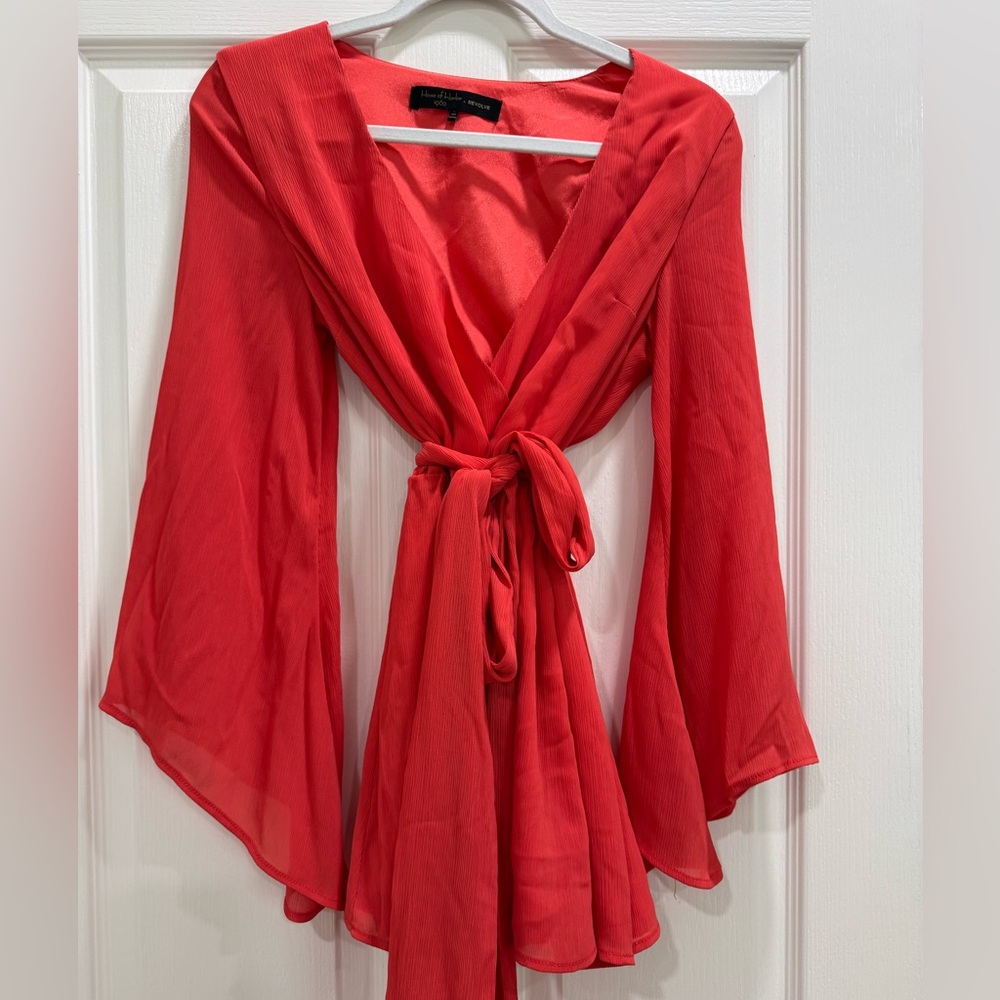 House of Harlow 1960 x Revolve Red Satin Romper